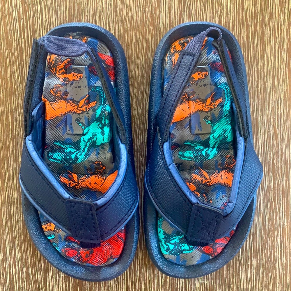Dinosaur flip flops